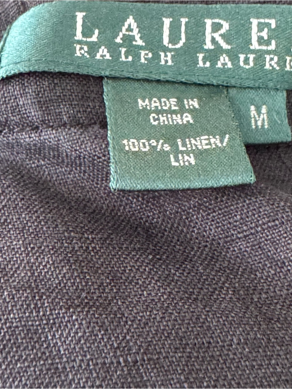 Lauren Ralph Lauren Black Linen Tunic Top Sz Medium Breathable Lagenlook Boho - Picture 5 of 5